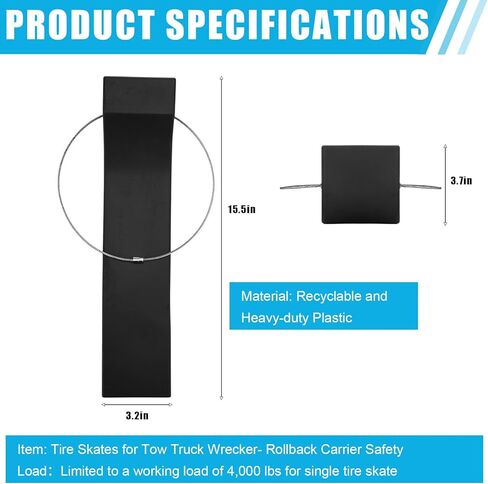 4 Pack Tire Skates for Tow Truck Wrecker, Rollback Carrier Safety, Heavy-Duty Car Skate Safe Tow Truck Accessories for Car Hauler, Flat Bed, 4000 lb Working Load Limit, Orange in Kuwait