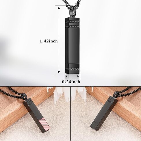 XIUDA Cremation Urn Necklace for Ashes Bar Cremation Jewelry Stainless Steel Ash Necklace Memorial Keepsake Pendant for Men Women in Kuwait