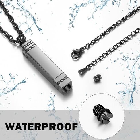 XIUDA Cremation Urn Necklace for Ashes Bar Cremation Jewelry Stainless Steel Ash Necklace Memorial Keepsake Pendant for Men Women in Kuwait