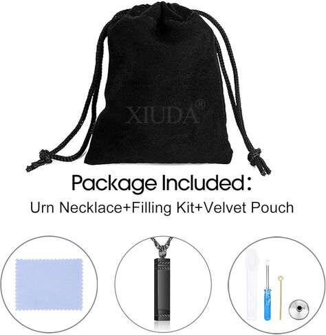 XIUDA Cremation Urn Necklace for Ashes Bar Cremation Jewelry Stainless Steel Ash Necklace Memorial Keepsake Pendant for Men Women in Kuwait
