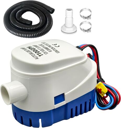 Bilge Pump Kit Boat Bilge Water Pump With Hose, 2 Clamps, 12v 24v 32v Float Switch Hull Thru Connector (1100gph) in Saudi Arabia