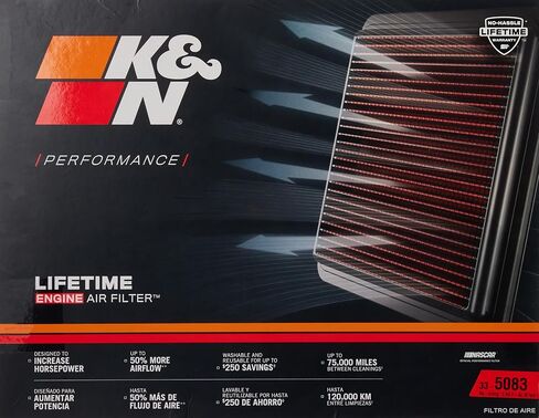 K&N High-Flow Original Lifetime Engine Air Filter: Increase Power: Premium, Washable: Compatible with 2006-2014 BMW: 128I, 130I, 325I, 328I, 330I, 33-2332 in Saudi Arabia