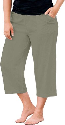 Ellos Plus Size Linen-Blend Drawstring Capris in Saudi Arabia