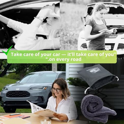 Car Drying Towel 16"x16" Dual-Sided Microfiber Towel Double-Twist Pile Sized SUV Drying Towel 1300 GSM Super Absorbent Machine Washable Comes with Stylish Protection Bag (Dark Gray) in Saudi Arabia
