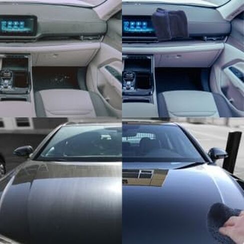 Car Drying Towel 16"x16" Dual-Sided Microfiber Towel Double-Twist Pile Sized SUV Drying Towel 1300 GSM Super Absorbent Machine Washable Comes with Stylish Protection Bag (Dark Gray) in Saudi Arabia