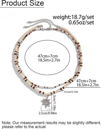 Layered Puka Shell Necklaces for Men Wooden Beaded Coconut Shell Choker Summer Beach Surfer Necklaces Seashell Beach Vacation Essentials Seaside Jewelry Accessories in Saudi Arabia