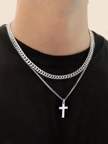 Supcare Stainless Steel Cuban Link Chain for Men, 6mm/7mm Width, 20 Inch Mens Chains, Black/14K Gold Plated, Non-Tarnish and Durable Hip Hop Jewelry for Him Boyfriend Husband Father in Saudi Arabia