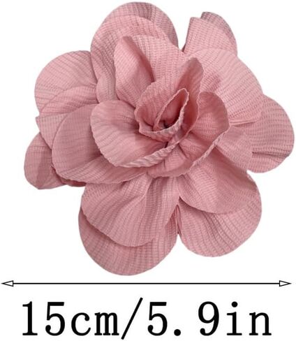 Wrinkle Fabric Camellia Flower Large Brooches Lapel Pins Big Floral Flower Brooch Pin Classic for Women Wedding Party Dance Banquet Dress Suit Ceremony Jewelry Gifts 150mm in Kuwait
