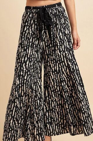 PIDAVLIYA'S Womens Pure Cotton Palazzo Pants Drawstring Elastic Waist Casual Wide Leg Trousers in Saudi Arabia
