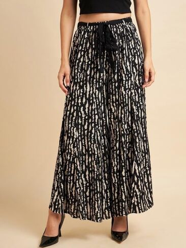 PIDAVLIYA'S Womens Pure Cotton Palazzo Pants Drawstring Elastic Waist Casual Wide Leg Trousers in Saudi Arabia