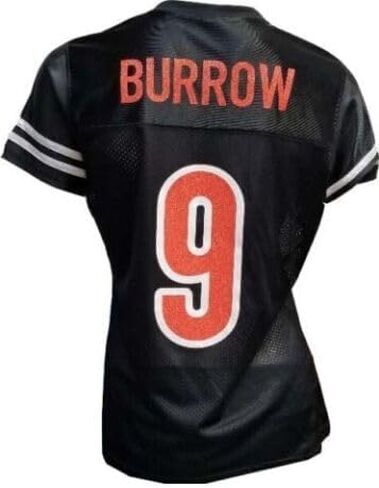 Generic Custom Glitterflake Joe Burrow Womens Black Mesh Jersey Size Medium in Saudi Arabia