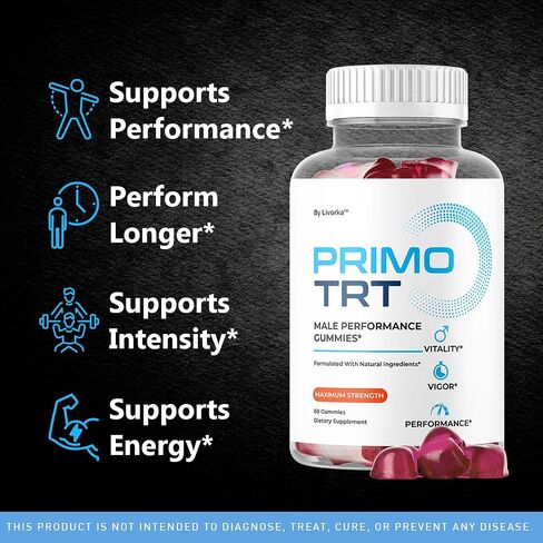 (2 Pack) Primo TRT Gummies - ملحق Primotrt الرسمي Gummies للرجال - دعم الطاقة القصوى ، ودعم فيتامينات Primo TRT الطبيعية الصحة والعافية ، شهرين in Saudi Arabia