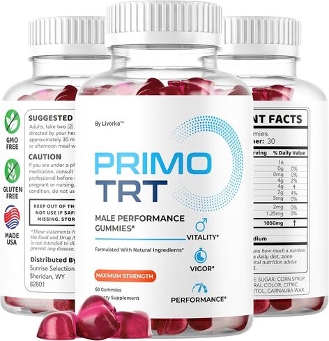 (2 Pack) Primo TRT Gummies - ملحق Primotrt الرسمي Gummies للرجال - دعم الطاقة القصوى ، ودعم فيتامينات Primo TRT الطبيعية الصحة والعافية ، شهرين in Saudi Arabia