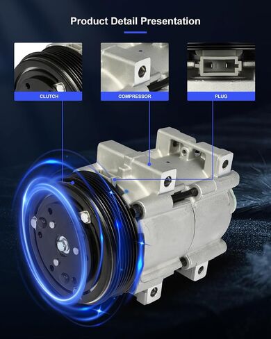 ECCPP AC Compressor Fast Cooling 1990-1995 Fit for Ford Bronco 5.0L 1994-1996 Fit for Ford for F-150 4.9L 5.0L 5.8L Air Conditioning Compressor in Saudi Arabia