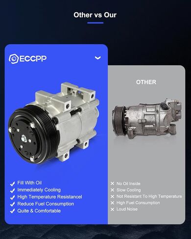 ECCPP AC Compressor Fast Cooling 1990-1995 Fit for Ford Bronco 5.0L 1994-1996 Fit for Ford for F-150 4.9L 5.0L 5.8L Air Conditioning Compressor in Saudi Arabia