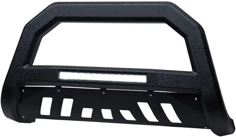 سوداء أسود AVT النمط الألمنيوم LED LED Bulr Bar Brant Push Presh Grille Grille Grille Grille مع لوحة زرقاء متوافقة مع 06-10 Ford Explorer / 07-10 11 Explorer Sport Trac in Kuwait