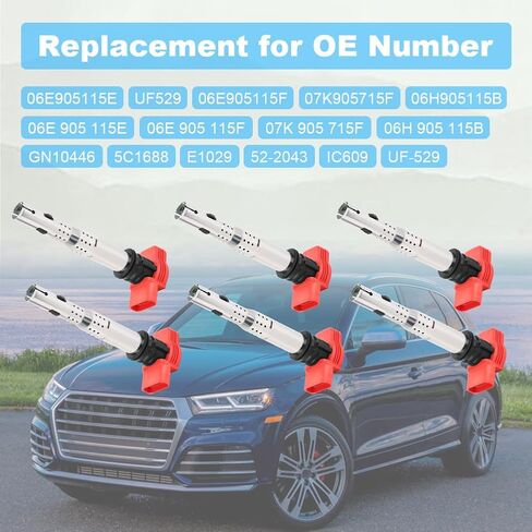 JDMON Ignition Coils Pack Compatible with Audi A6 A4 A5 Q5 S4 S5 Q7 A7 A8 SQ5 Volkswagen Touareg Porsche Cayenne Panamera 2005-2017 Replacement for ‎06E905115E UF529 6PCS in Saudi Arabia