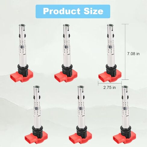 JDMON Ignition Coils Pack Compatible with Audi A6 A4 A5 Q5 S4 S5 Q7 A7 A8 SQ5 Volkswagen Touareg Porsche Cayenne Panamera 2005-2017 Replacement for ‎06E905115E UF529 6PCS in Saudi Arabia