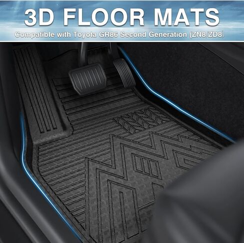 Mixsuper Floor Mats for Toyota GR86 2022-2024 All Weather Floor Liners 1st & 2nd Row Set Black in Kuwait