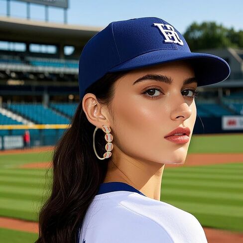 NLCAC Sports Earrings Rhinestone Basketball Football Baseball Hoop Earrings Gold Hoops Sports Fan Jewelry in Saudi Arabia