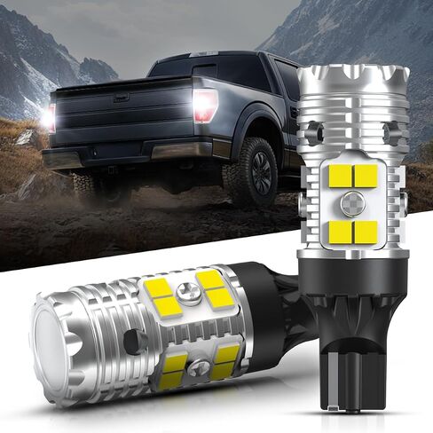 LASFIT 921 LED مصابيح LED عكسية للنسخ الاحتياطي تناسب 2009-2024 RAM 1500 2500 3500 ، 6000K WHITE WHITE SUPRENT OEM 912 W16W T15 استبدال ، 2 PCS in Kuwait