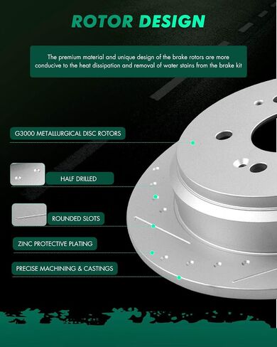 SCITOO Rear 12.32" Brake Pads and Rotors Kits Fit For Honda Odyssey 2005 2006 2007 2008 2009 2010 in Saudi Arabia