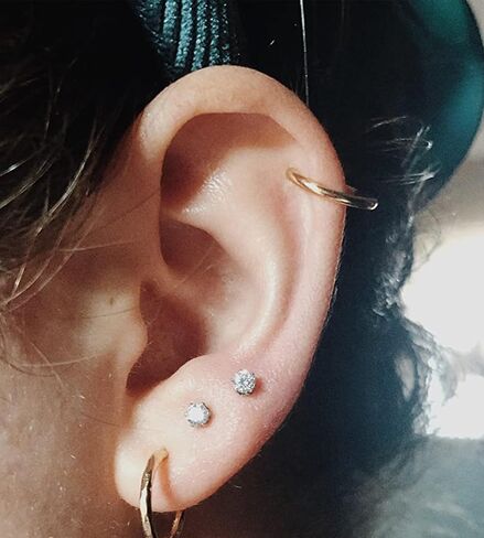MODRSA 20g 16g Cartilage Earrings for Women Silver Gold Helix Piercing Jewelry Surgical Steel Hypoallergenic Flat Back Earrings Cartilage Hoop for Women Forward Helix Earring Tragus Jewelry Screw Back in Saudi Arabia