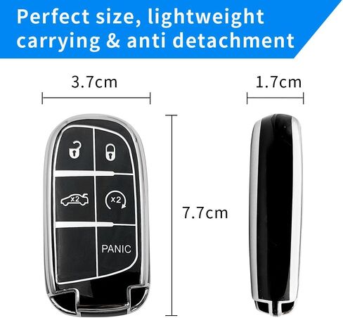 Creative Logo Key Fob Cover Case, Compatible with Challenger Charger, Soft TPU, Full Protection Key Fob Protector Shell (Last Call-Black, Charger) in Saudi Arabia