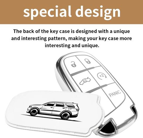 Creative Logo Key Fob Cover Case, Compatible with Challenger Charger, Soft TPU, Full Protection Key Fob Protector Shell (Last Call-Black, Charger) in Saudi Arabia