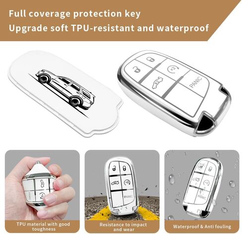 Creative Logo Key Fob Cover Case, Compatible with Challenger Charger, Soft TPU, Full Protection Key Fob Protector Shell (Last Call-Black, Charger) in Saudi Arabia