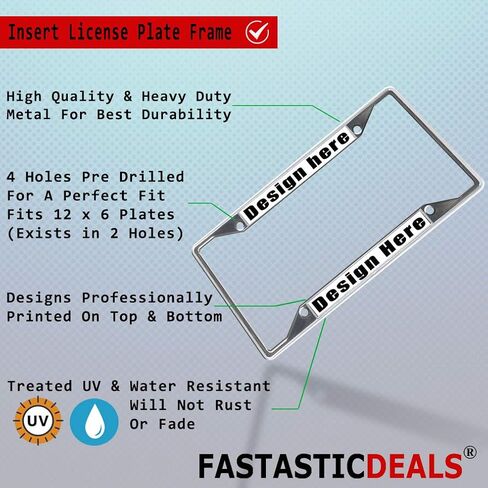 FastasticDeals Metal Insert Plate Plate Frame لديها ملحقات سيارة مقاومة للطقس بالامتنان in Saudi Arabia
