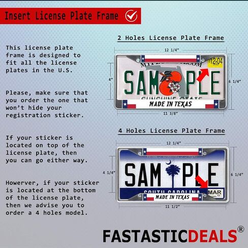 FastasticDeals Metal Insert Plate Plate Frame لديها ملحقات سيارة مقاومة للطقس بالامتنان in Saudi Arabia