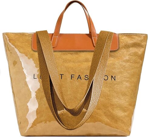 كبيرة PVC حقيبة حقيبة المرأة رسائل طباعة ورقة كرافت تحمل جميع حقيبة أعلى مقبض بولي in Kuwait