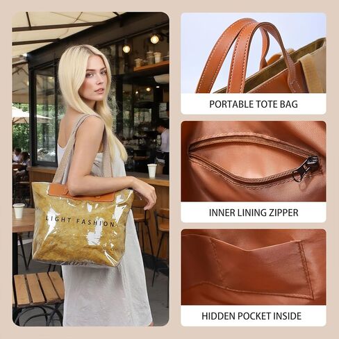 كبيرة PVC حقيبة حقيبة المرأة رسائل طباعة ورقة كرافت تحمل جميع حقيبة أعلى مقبض بولي in Kuwait