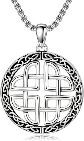Celtic Necklace for men Sterling Silver Celtic Knot Triquetra Triangle Trinity Necklace Gift for Men in Kuwait