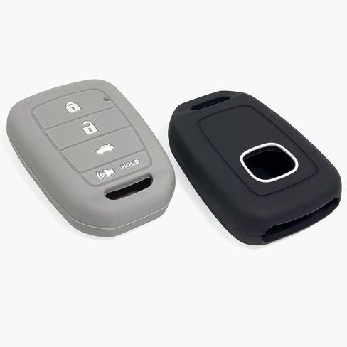 2pcs انقر وتناسب مفتاح السيليكون مفتاح FOB متوافق مع Honda CR-V 2013-2019 ، Civic 2013-2018 ، Accord 2013-2017 ، Fit/Jazz 2017-2020 ، Crosstour-Car Key Shell Rubber Protector 4-Buttons ، Black+Red in Kuwait