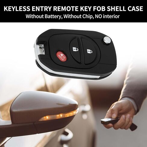 X AutoHaux Key Shell Case بدون مفتاح إدخال مفتاح Remote مفتاح FOB لـ Toyota Tundra 2010-2017 لـ Toyota Tacoma 2010-2016 3 Buttons GQ43VT20T in Saudi Arabia
