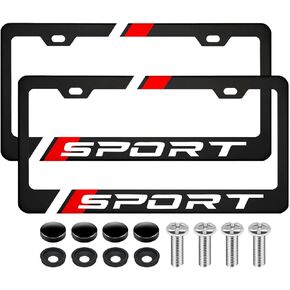 2pcs إطارات لوحة ترخيص أسود غير لامع متوافقة مع ملحقات فورد موستانج جي تي التلقائية ، حامل لوحة ترخيص معدني صلبة ، ثقوب ومسامير تناسب المركبات القياسية 12.2 × 6 في in Kuwait