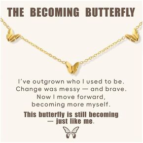 Heart Gold Necklace for Women 18K Gold Plated Stainless Steel Dainty Butterfly Choker Necklace Non Tarnish Meaningful Jewelry for Her Sister Best Friend or Yourself in Kuwait