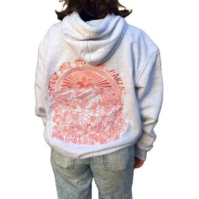 Hawaii Beach Graphic Hoodies for Women Teen Girls Flower Embroidery Oversized Hooded Sweatshirts Vintage Y2k Hoodie in Kuwait