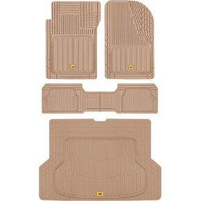CAT® THAGHLINER Huffice Rubber Floor Mats & Cargo Strunk Liner لسيارة سيارات الدفع الرباعي Van Sedan ، Beige - trim to to to to to to to to to to to in Kuwait