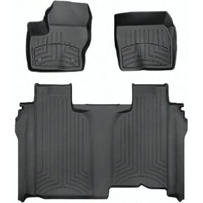 Weathertech Floorliner HP Custom Fit Floor Haps for Silverado 1500 ، Ltd ، 2500HD/3500HD ، Sierra 1500 ، 2500HD/3500HD ، محدودة-الصف الأول والثاني (441436-1-5IM) ، Black in Kuwait