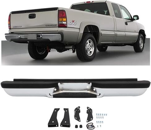 يناسب المصد الخلفي للكروم عام 1988-2000 لتشيفي سيلفرادو ل GMC Sierra 1500 2500 مع مصابيح لوحة الترخيص in Saudi Arabia