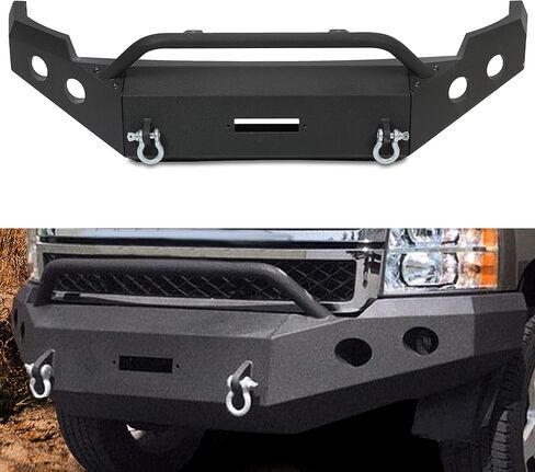KUAFU Front Bumper Compatible with 2011-2014 Chevy Silverado 2500HD 3500HD 3 Piece (2 Packages) in Saudi Arabia