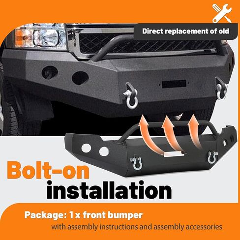 KUAFU Front Bumper Compatible with 2011-2014 Chevy Silverado 2500HD 3500HD 3 Piece (2 Packages) in Saudi Arabia