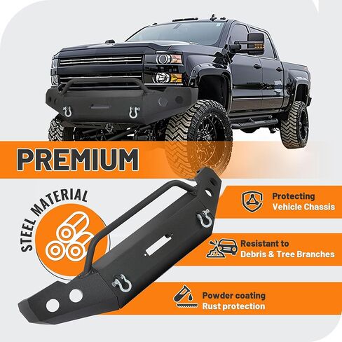 KUAFU Front Bumper Compatible with 2011-2014 Chevy Silverado 2500HD 3500HD 3 Piece (2 Packages) in Saudi Arabia