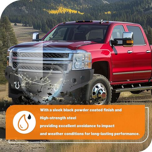 KUAFU Front Bumper Compatible with 2011-2014 Chevy Silverado 2500HD 3500HD 3 Piece (2 Packages) in Saudi Arabia