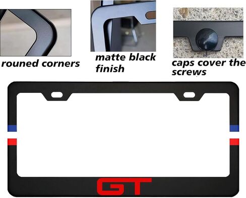 2PCS Matte Black License Plate Frames Compatible with Ford Raptor R,Solid Metal License Plate Holder, 2 Holes and Screws Fits Standard Vehicles 12.2 X 6 in in Saudi Arabia