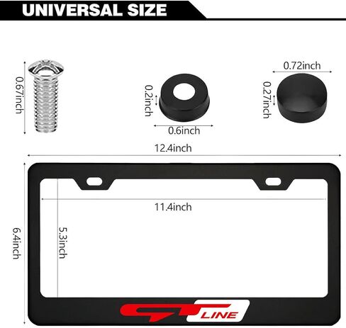2PCS Matte Black License Plate Frames Compatible with Ford Raptor R,Solid Metal License Plate Holder, 2 Holes and Screws Fits Standard Vehicles 12.2 X 6 in in Saudi Arabia
