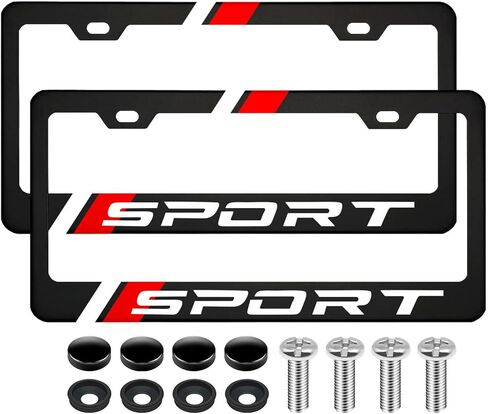 2PCS Matte Black License Plate Frames Compatible with Ford Raptor R,Solid Metal License Plate Holder, 2 Holes and Screws Fits Standard Vehicles 12.2 X 6 in in Kuwait